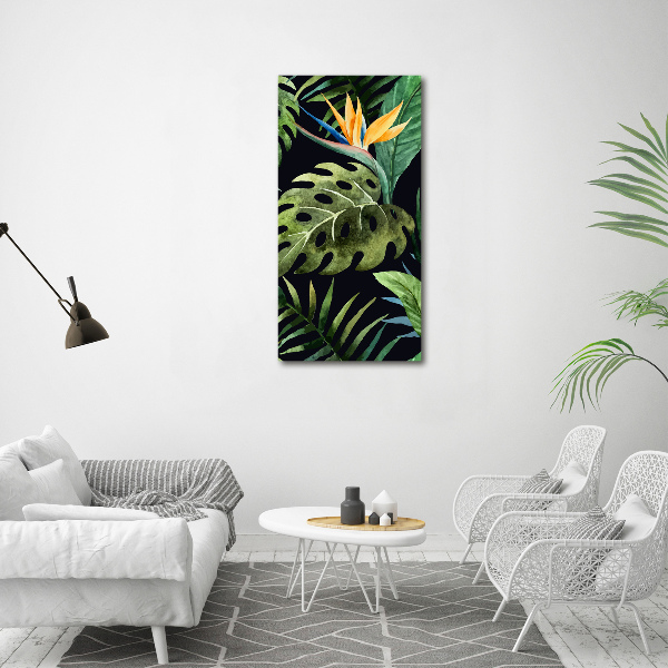 Modernes Acrylbild vertikal Hawaiianisches Muster
