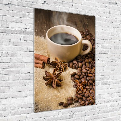 Acrylbild vertikal Eine Tasse Kaffee