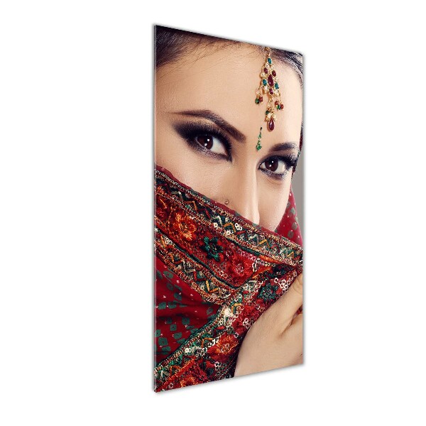 Modernes Acrylbild vertikal Indische Frau