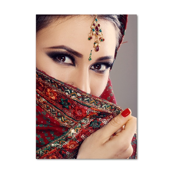 Modernes Acrylbild vertikal Indische Frau