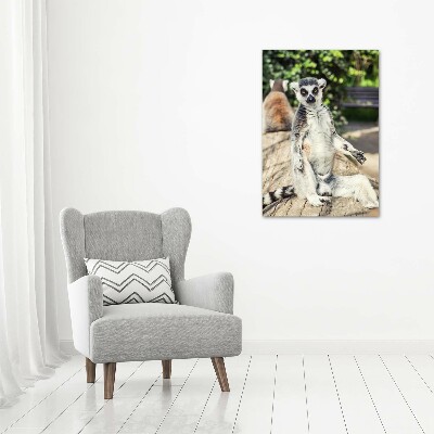 Modernes Acrylbild vertikal Lemur