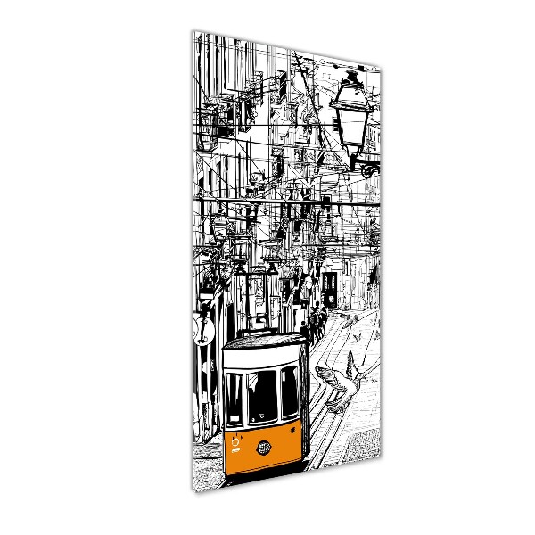 Plexiglasbilder vertikal Straßenbahn Lissabon