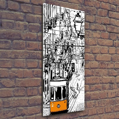 Plexiglasbilder vertikal Straßenbahn Lissabon