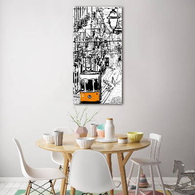 Plexiglasbilder vertikal Straßenbahn Lissabon