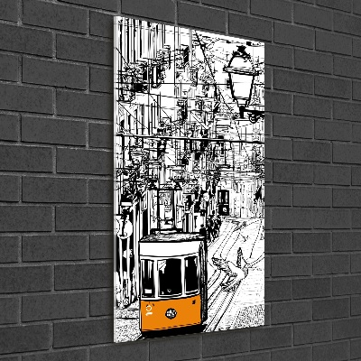 Plexiglasbilder vertikal Straßenbahn Lissabon