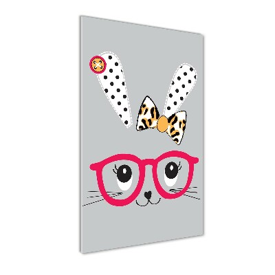 Plexiglasbilder vertikal Kaninchen mit Brille