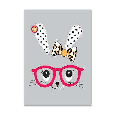 Plexiglasbilder vertikal Kaninchen mit Brille