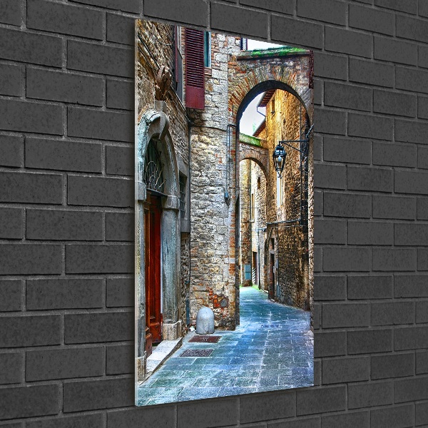 Modernes Acrylbild vertikal Italienische Straßen