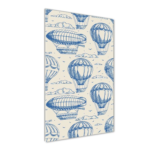 Modernes Acrylbild vertikal Luftschiffe und Ballons