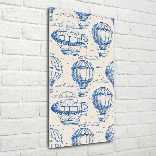 Modernes Acrylbild vertikal Luftschiffe und Ballons