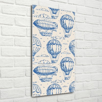 Modernes Acrylbild vertikal Luftschiffe und Ballons