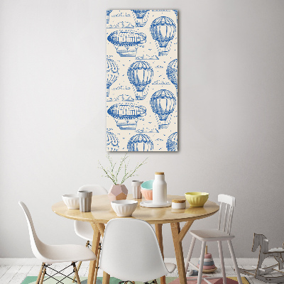 Modernes Acrylbild vertikal Luftschiffe und Ballons