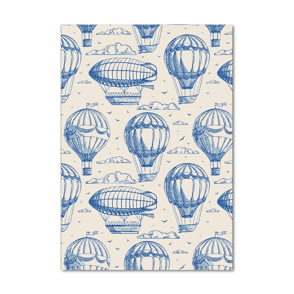 Modernes Acrylbild vertikal Luftschiffe und Ballons