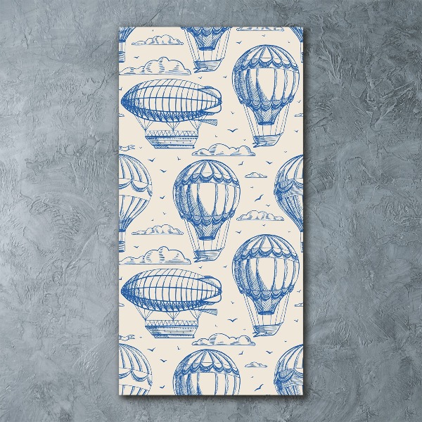 Modernes Acrylbild vertikal Luftschiffe und Ballons