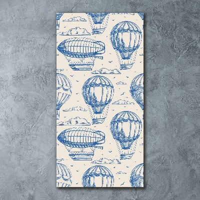 Modernes Acrylbild vertikal Luftschiffe und Ballons