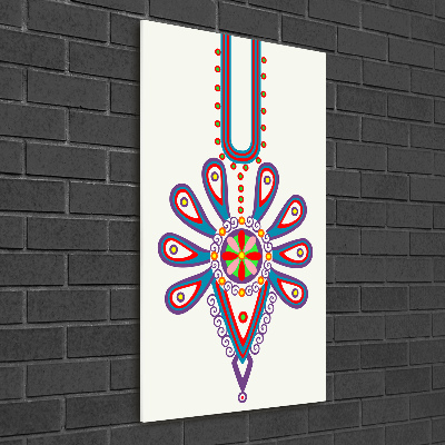 Modernes Acrylbild vertikal Polnisches Volksmuster