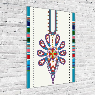 Modernes Acrylbild vertikal Polnisches Volksmuster