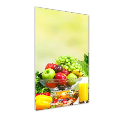 Modernes Acrylbild vertikal Gemüse und Obst