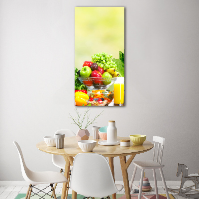 Modernes Acrylbild vertikal Gemüse und Obst