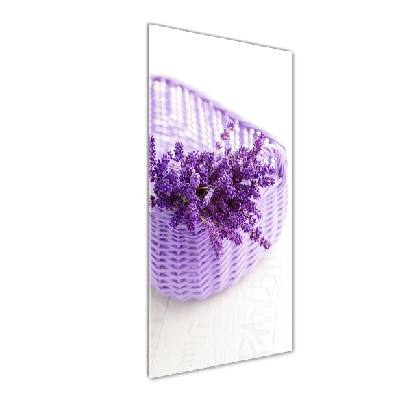 Plexiglasbilder vertikal Lavendel im Korb