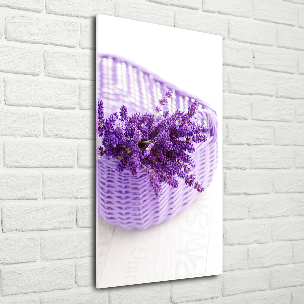 Plexiglasbilder vertikal Lavendel im Korb