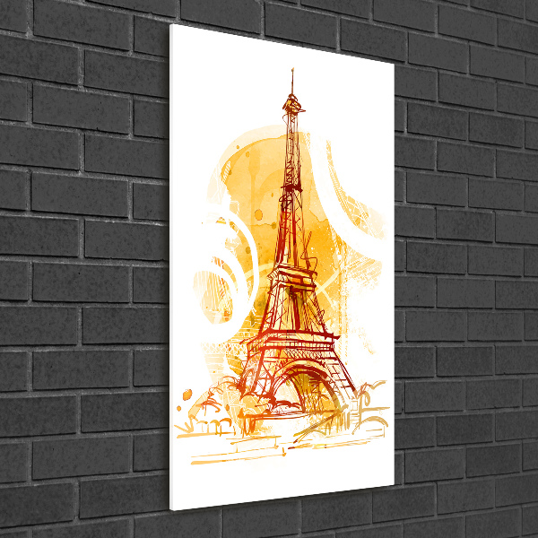 Modernes Acrylbild vertikal Sommer in Paris