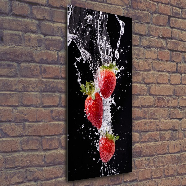 Acrylbild vertikal Erdbeeren