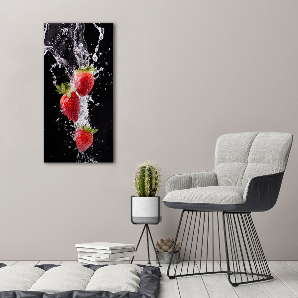 Acrylbild vertikal Erdbeeren