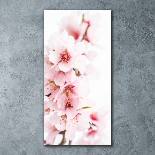 Acrylbild vertikal Mandelblüten