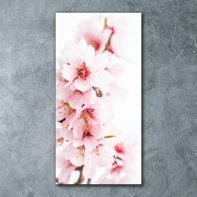Acrylbild vertikal Mandelblüten