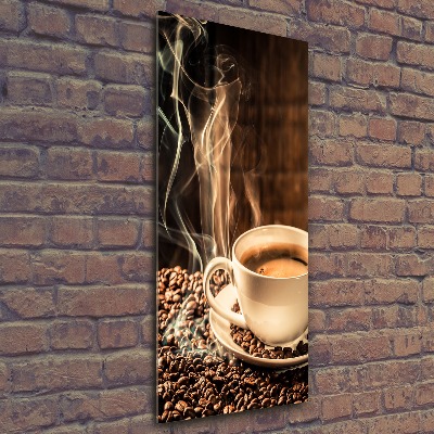 Modernes Acrylbild vertikal Aromatischer Kaffee