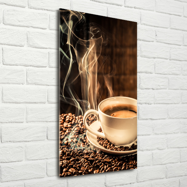 Modernes Acrylbild vertikal Aromatischer Kaffee
