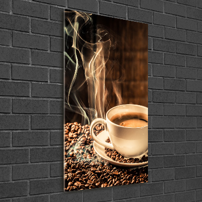 Modernes Acrylbild vertikal Aromatischer Kaffee
