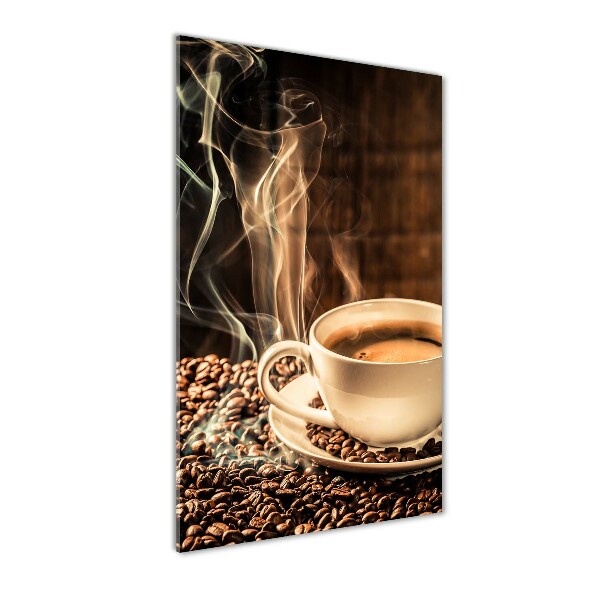 Modernes Acrylbild vertikal Aromatischer Kaffee