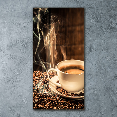 Modernes Acrylbild vertikal Aromatischer Kaffee