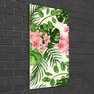 Acrylbild vertikal Hawaiianische Blumen