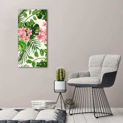 Acrylbild vertikal Hawaiianische Blumen