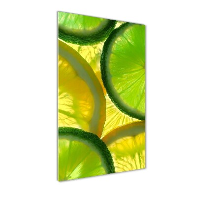 Modernes Acrylbild vertikal Limette und Zitrone