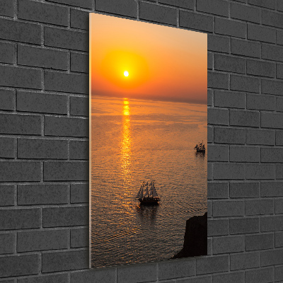 Plexiglasbilder vertikal Sonnenuntergang am Meer