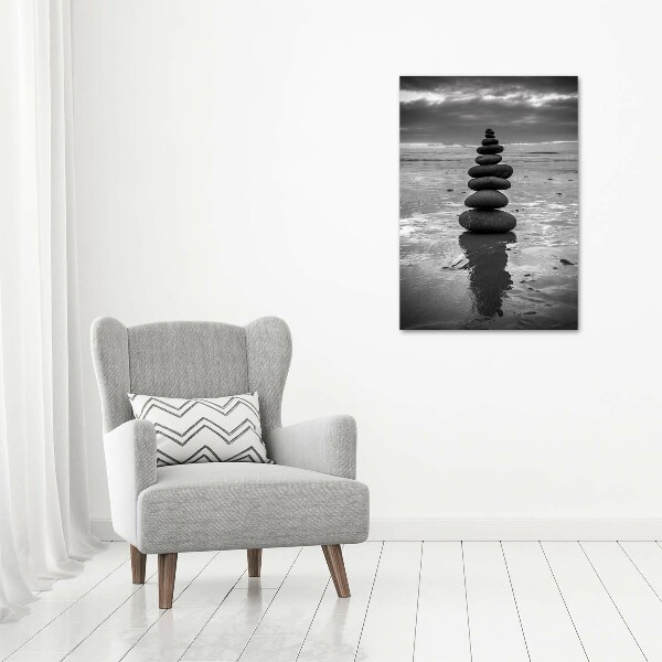 Acrylbild vertikal Steine ​​am Strand