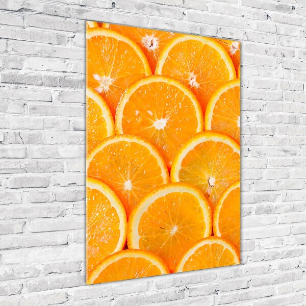Modernes Acrylbild vertikal Orangenscheiben