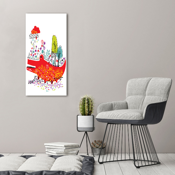 Acrylbild vertikal Krokodil