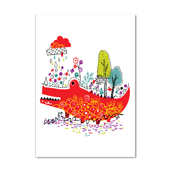 Acrylbild vertikal Krokodil