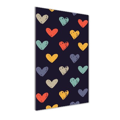 Bild auf Acrylglas vertikal Bunte Herzen