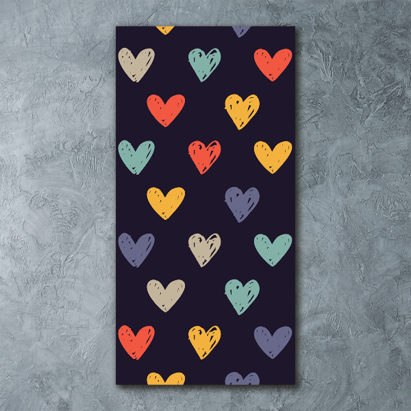 Bild auf Acrylglas vertikal Bunte Herzen