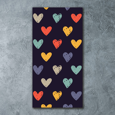 Bild auf Acrylglas vertikal Bunte Herzen