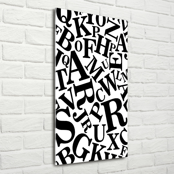 Modernes Acrylbild vertikal Alphabet