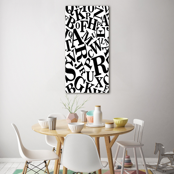 Modernes Acrylbild vertikal Alphabet