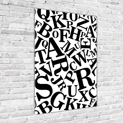 Modernes Acrylbild vertikal Alphabet
