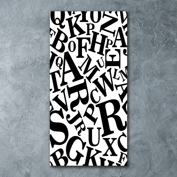 Modernes Acrylbild vertikal Alphabet